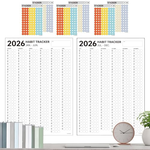 Habit Tracker Planner – Jahresplaner | Boost Produktivitätstool | Daily Habits Trackers Journal für Frauen für Kinder, Kinder, , Erwachsene, Freunde, Studenten, Diszipline Plan, Wandmontage