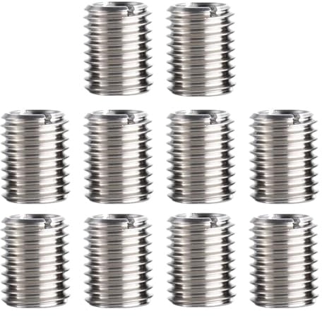 10 Piezas Inserto Roscado M8 a M6, Casquillo Roscado Acero Inoxidable 15 mm, Casquillo Rosca, Tuerca Insertable, Adaptador Rosca y Casquillo Reductor para Reparación de Rosca, Montaje y Metal