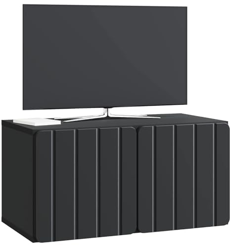 vidaXL Wandmontierter TV-Schrank Schwarz 59,5 x 31 x 30 cm, Wohzimmer, rechteckiger, moderner Wandschrank, stylischer TV-Ständer, viel Stauraum für Dein Zuhause