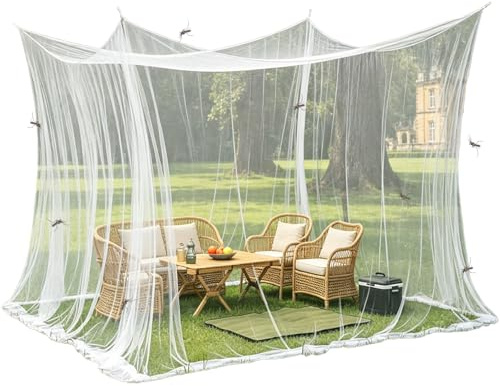 Moustiquaire pour l'intérieur et l'extérieur, 300 x 300 x 250 cm, 220 Mailles, XXL Moustiquair de Voyage, Moustiquaire XXL pour Jardin, Pergolas, Patios et Camping