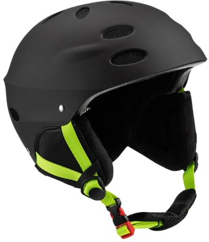 Kajakhelm mit Ohrenschützern Skihelm für Kajak Wakeboarden und Wildwassersport Schwarz Sicherheitshelm mit Belüftung für Wassersport
