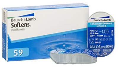 Bausch + Lomb SofLens 59 Monatslinsen, sphärische Kontaktlinsen, weich, 6 Stück, BC 8.6 mm / DIA 14.2 / -4.75 Dioptrien