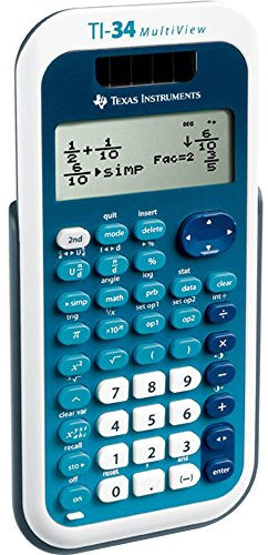 Texas Instruments Engineering/Scientific Calculator, TI-34 MultiView, 16-Digit LCD, Blue