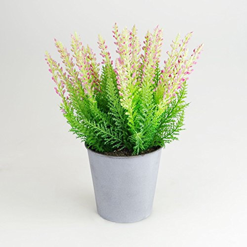 Heidekraut künstliche Erika 31cm getopft Zinktopf versch. Farben Dekopflanze, Farbe:pink