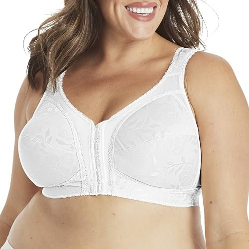 Playtex Women's Front Close With Flex Back Bra Bra, White, 38C