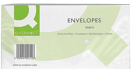 Q-Connect DL Envelope 100 gsm Window Peel and Seal - White, Pack of 500