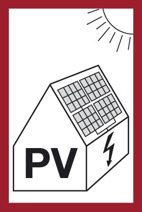 Dreifke® Aufkleber Hinweis auf eine PV-Anlage gemäß DIN VDE 0100-712, Folie selbstklebend 14,8 x 10,5 cm (Photovoltaikanlage, Solar) praxisbewährt, wetterfest