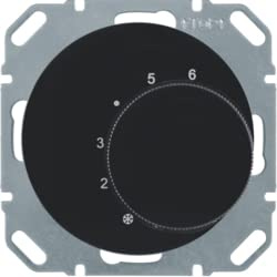 Termostato con conmutador, R.1/R.3, negro, brillo