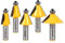 Yonico 13508 5 Bit Chamfer Edge Forming Router Bit Set 1/2-Inch Shank