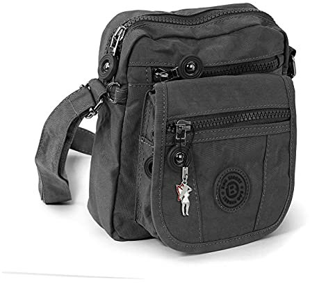 Jennifer Jones Handtasche / Schultertasche / Umhängetasche klein, S, Grau