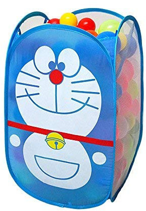 koenig-tom Bällebad24 - Aufbewahrungs Korb Klappkorb Katze + 200 Bällebad Bälle, Bällchenbad, Bällebad Bälle, Baby Bälle, Plastebälle ohne gefährliche Weichmacher