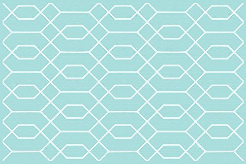 Viniliko Teppich Hexagon, Vinyl, türkis, 66 x 100 x 3 cm