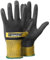 TEGERA® Infinity 8802 Synthetik-Montagehandschuh aus Nylon mit Nitrilschaum-Beschichtung, Wasserdichte Handflächen, 1 Paar, Schwarz/Gelb Größe 8