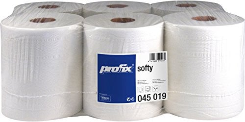 profix® Wischtuch softy, Tissue, 2lagig, auf Rolle, 500 Tücher, 36 x 22 cm, hochweiß (6 Rollen), Sie erhalten 1 Packung á 6 Rollen