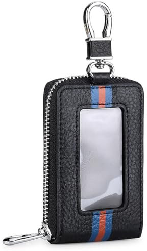 Aileder Faraday Tasche Autoschlüssel Signal Blocker Tasche Keyless Entry Key Fob RFID-Signal Blockierung Auto Schlüssel Hülle Halter Leder Smart Key Protector Tasche (Schwarz)