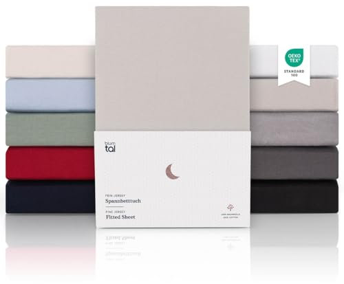 Blumtal® Premium Jersey Spannbettlaken 160x200cm Boxspringbett - Oeko-TEX zertifiziertes Spannbettlaken 160x200cm Baumwolle - Spannbetttuch 160x200 Baumwolle - 160x200 Spannbettlaken - Grau