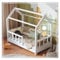 RIVERBANK® Hausbett 70x140 mit Rausfallschutz, Bettkasten & Lattenrost - Vielseitiges Holz Kinderbett 90x200 cm für Jungen & Mädchen - Kinder Haus Bett aus Kiefer Holz Jugendbett Massivholz Weiß