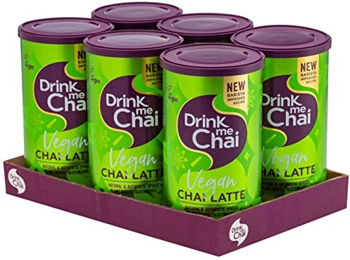 Drink Me Chai Vegan Chai Latte 250g - Just Add Water, Vegan Chai Latte Powder (Pack of 6)