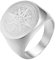 JewelryWe Kompass Ring Siegelring Herren: Silber Edelstahl Navigator Runde Fingerring mit Kompassnadel Design Vintage Maritimer Schmuck Geschenk für Männer Abenteurer Größe 74