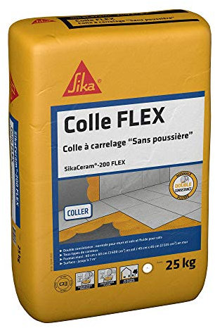 SikaCeram 200 Flex weiß, Doppelkonsistenz, staubfrei, für Keramikfliesen und Natursteine (max. 3600 cm²), 25 kg