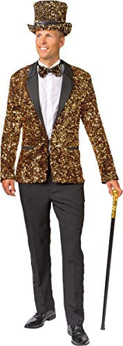 Orlob Herren Kostüm Paillettenjacke Gold Jackett Karneval Fasching Gr. 54