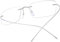 FONEX Titan-Brillenfassung, Brillengestelle randlos, rahmenlos, optische Brille für Damen und Herren F85634, Silber - silber - Größe: Medium