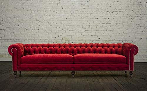 jvmoebel XXL Big Sofa Couch Chesterfield 270cm Polster Sofas 4 Sitzer Leder Textil #280