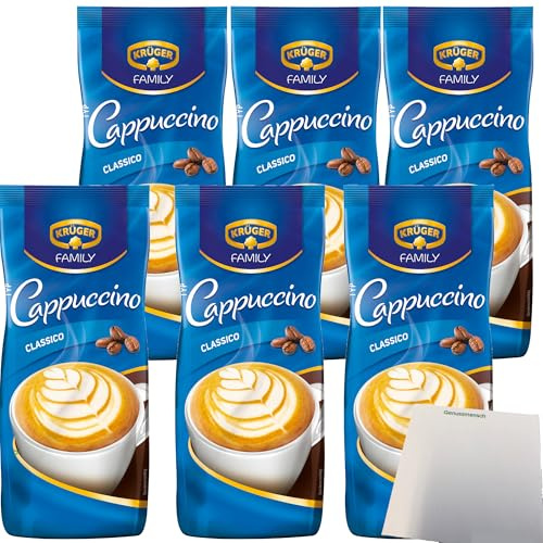 usy Bundle für Krüger Family Cappuccino Classico 6er Pack (6x 500g Beutel) + usy Block