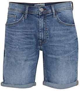 b BLEND Shorts Pantalones Cortos de Jean, Denim Middle Blue (200291), S Hombres