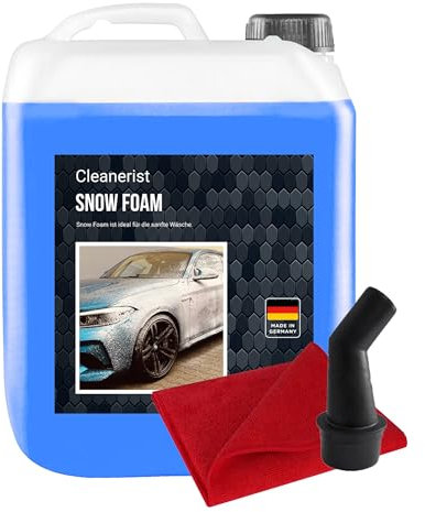 Cleanerist 2x10 Liter Snow Foam BLAU I Konzentrat | Autoshampoo auch für Wohnwagen & Caravan | Autowäsche I Foamer I Aktivschaum I inkl. Ausgießer & Microfasertuch I Schaum Shampoo