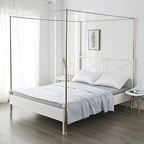 CHLDDHC 25MM Moskitonetz Halterung Viereckbetten, Edelstahl Baldachin, Baldachin Moskitonetz Rahmen, Bett, Metall T-Stücke, Für Super King Einzel-/Doppel-Kingsize-Bett