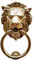 Anatolica Türklopfer mit Löwenkopf, 18 cm, massives Messing, Regency-Periode, poliertes Messing