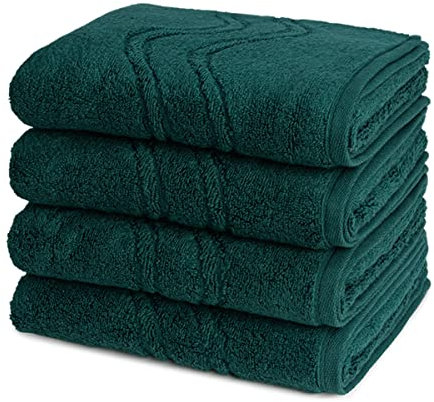 Ross - Cashmere Feeling - 4 X Handtuch - im Set (50 X 100cm Moosgrün)