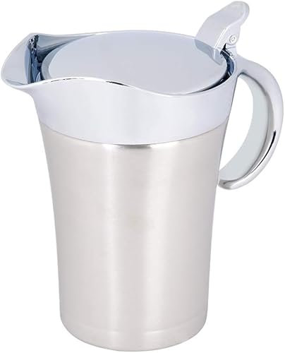 Saucière en Acier Inoxydable Thermique Saucière Double Isolation Sauce Pichet de Service Saucière Saucière Thermos Pichet Isotherme Sauce Pichets avec Couvercle(750ml)