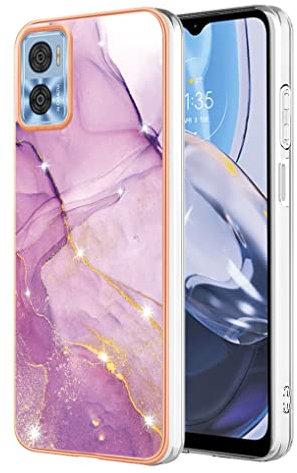 SEAHAI Case for Motorola Moto E22 / Moto E22i, Ultra Thin Premium TPU Bumper Shockproof Hard Cover Fashion Cute Graphic Colorful Silicone Skin Slim Case - Light purple
