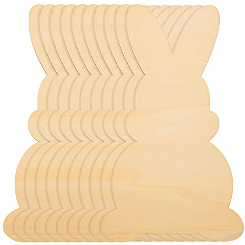 PRETYZOOM 10stücke Osterhasen Holzplatten Unbehandelte Holzscheiben Für Kreative Bastelprojekte Zum Bemalen Und Dekorieren Für Familie Und Osterdeko