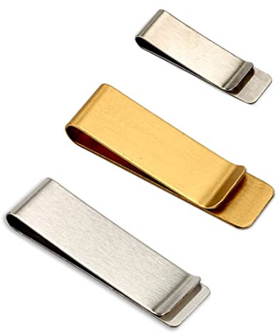 3 Pezzi Fermasoldi in Acciaio Inox Uomo, Fermasoldi in Acciaio Inossidabile, Clip per Banconote, Fermasoldi Uomo Porta Soldi Clip in Acciaio Inossidabile Clip Portafoglio per Tasca Borsa
