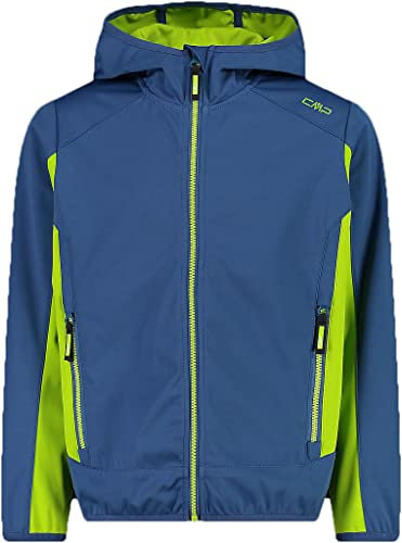 CMP Kinder Boys Softshell Jacke, Dusty Blue-Limegreen, 176