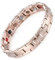 HAQI Bracelet Magnétique en Titane Pur pour Homme et Femme - 5 Éléments, Aimants Puissants 3500 Gauss avec Outil de Réglage et Boîte Cadeau (21.5cm, Or Rose)