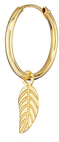 NKlaus Einzel 12 mm Creole Blatt 333 Gelb Gold 8 Karat hängende Ohrring Ohrschmuck 14316