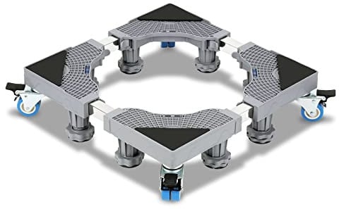 Cecaylie Base per lavatrice 40 – 68 cm (regolabile), 8 piedi e 4 ruote, base per lavatrice regolabile, piedistallo per frigorifero, asciugatrice congelatore