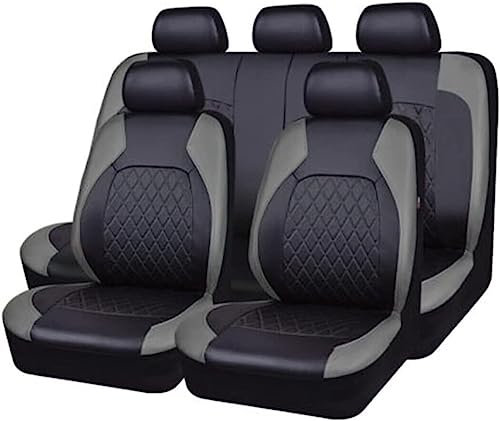 CAESY PU Leder Auto Sitzbezug Sets für Nissan Qashqai (J11) 2. Gen 2015-2019 2020, Allwetter Wasserdicht Bequem Sitzkissen Protektoren Zubehör Auto Sitzbezüge,C-Grey