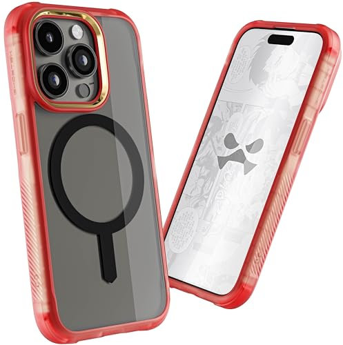 Ghostek Covert iPhone 15 Pro Case - Compatible with Apple MagSafe, Anti-Scratch Clear Hard Back, Shockproof Phone Cover (6.1 Inch, Pink)