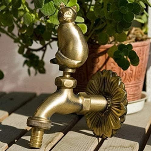 Wasserhahn Für Den Garten, Tierform, Bibcock, Antikes Messing, Fette Katze, Zum Waschen Von Mopp/Gartenbewässerung, Tierhahn,HaoAMZ