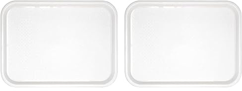 Olympia Kristallon Fast-Food-Tablett, große Größe: 450 x 350 mm/ 17,75 x 13,75 Zoll, weißes Polypropylen, rechteckiges Restaurant-Serviertablett aus Kunststoff, gewerbliches und Heimgebrauch, GF997