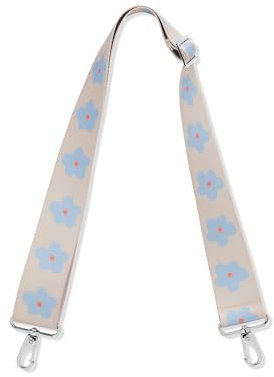 Expatrié Taschengurt zum Wechseln - Jeanne Blumen Blau - Verstellbarer Schultergurt für Taschen Umhängetasche Bauchtasche - Flexibler Handtaschen Gurt mit Karabiner