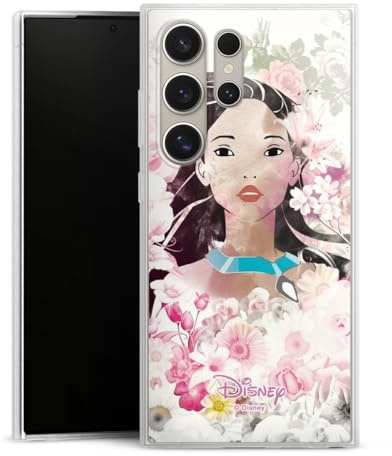 Slim Case kompatibel mit Samsung Galaxy S 24 Ultra Silikon Handyhülle transparent Hülle extra dünn Pocahontas Disney Offizielles Lizenzprodukt