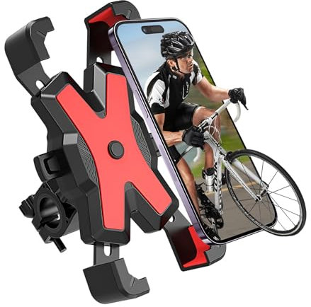 RZMZBY Porta Cellulare Bici e Moto, Blocco di Sicurezza Antivibrante Porta Cellulare Moto, Porta Telefono Bici 360° Rotabile Compatibile con iPhone 15 14 13 PRO Max, Galaxy, 4.8''-6.8 Smartphones