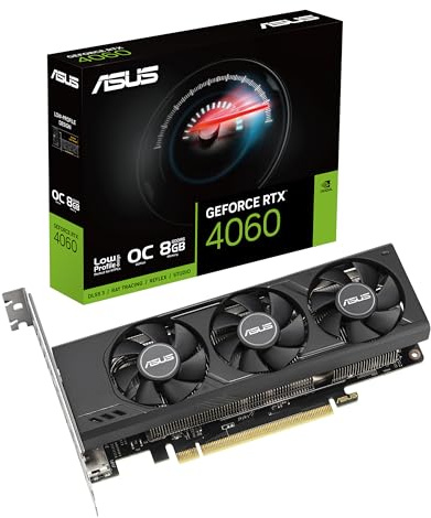 ASUS GeForce RTX™ 4060 LP BRK OC Edition 8GB GDDR6 (PCIe 4.0, 8GB GDDR6, DLSS 3, HDMI 2.1a, DisplayPort 1.4a, design a 2 slot, cuscinetti a doppia ventola a sfera, tecnologia Auto-Extreme e altro)