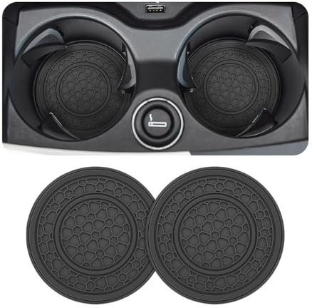 JNNJ 2 Pièces Dessous De Verre Universels pour Les Porte-Gobelets, Tapis De Tasse en Nid d'abeille pour L'intérieur du Véhicule, Verre d'eau Voiture Tapis D'insertion en Nid d'abeille(Noir)